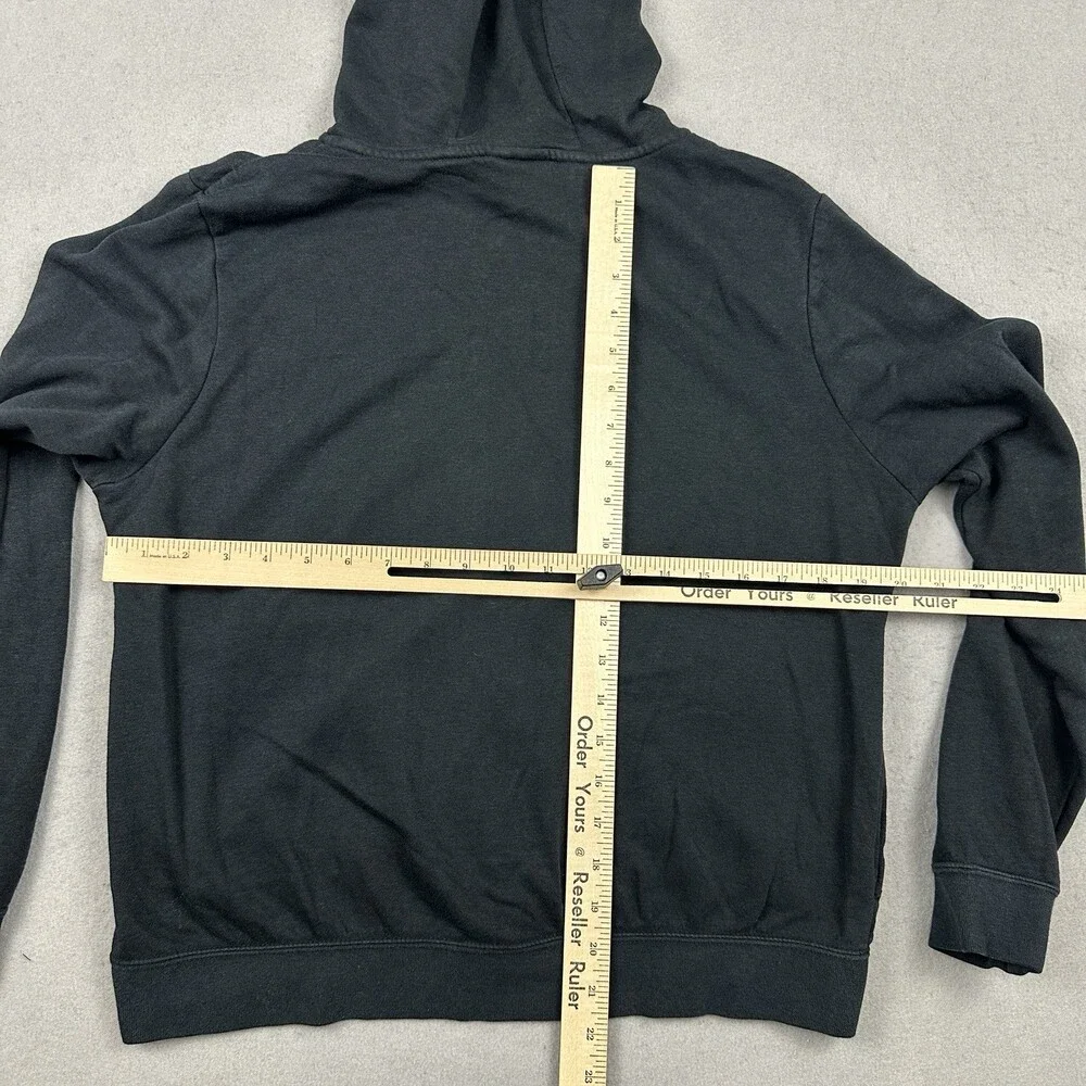 Nike Hoodie Women Medium Black Solid Gold Swoosh Spell Out Sweatshirt M